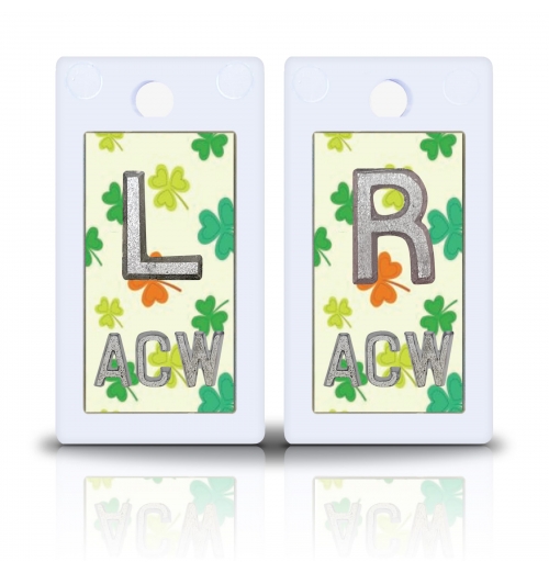 1 5/8" Height Non Adhesive Plastic X Ray Marker, Shamrockes Design